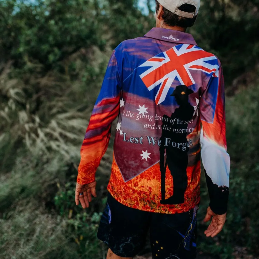 Adult Long Sleeve Sun Protective Shirts - Remembrance Anzac