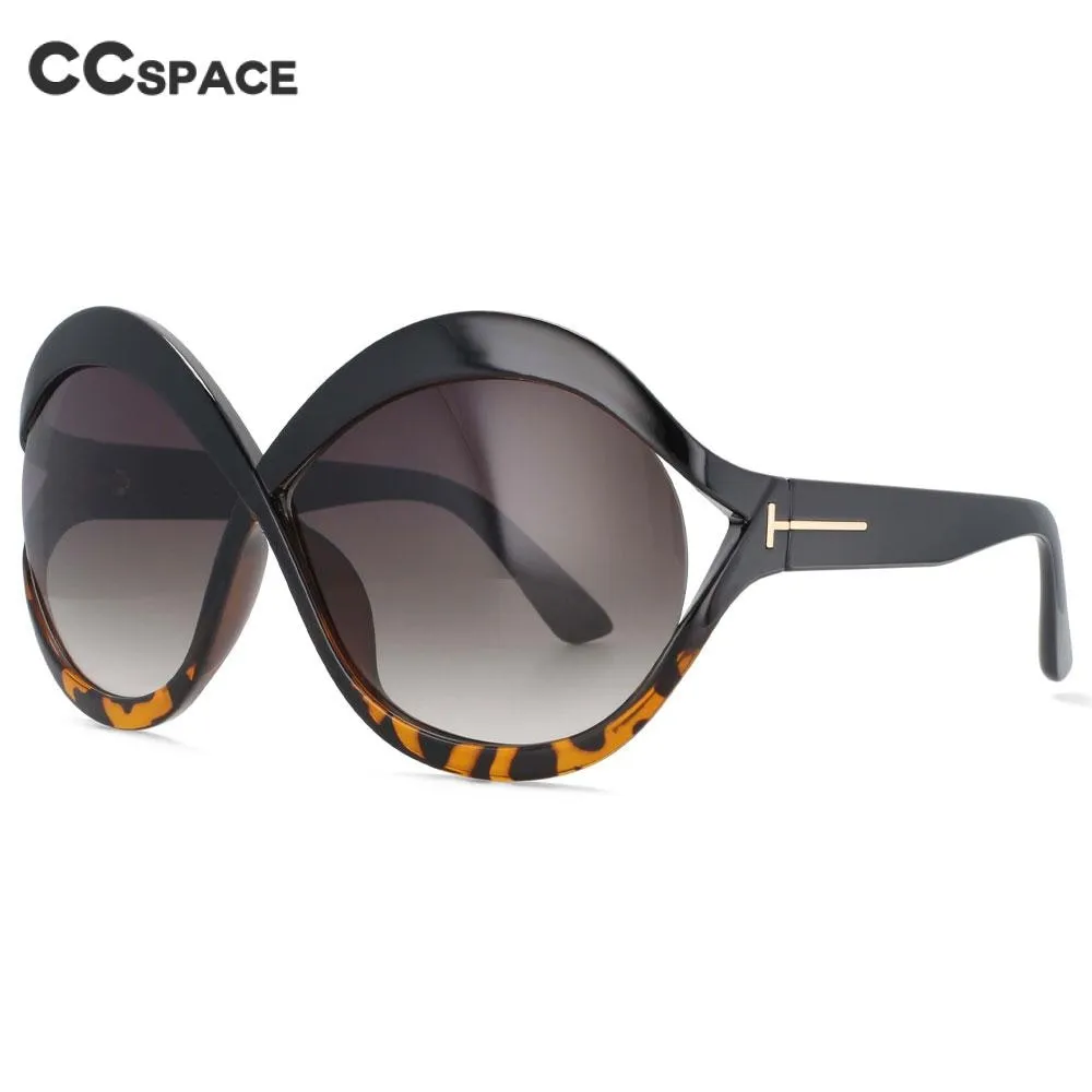 CCspace Women's Full Rim Oversized Oval Acetate Frame Sunglasses 53873