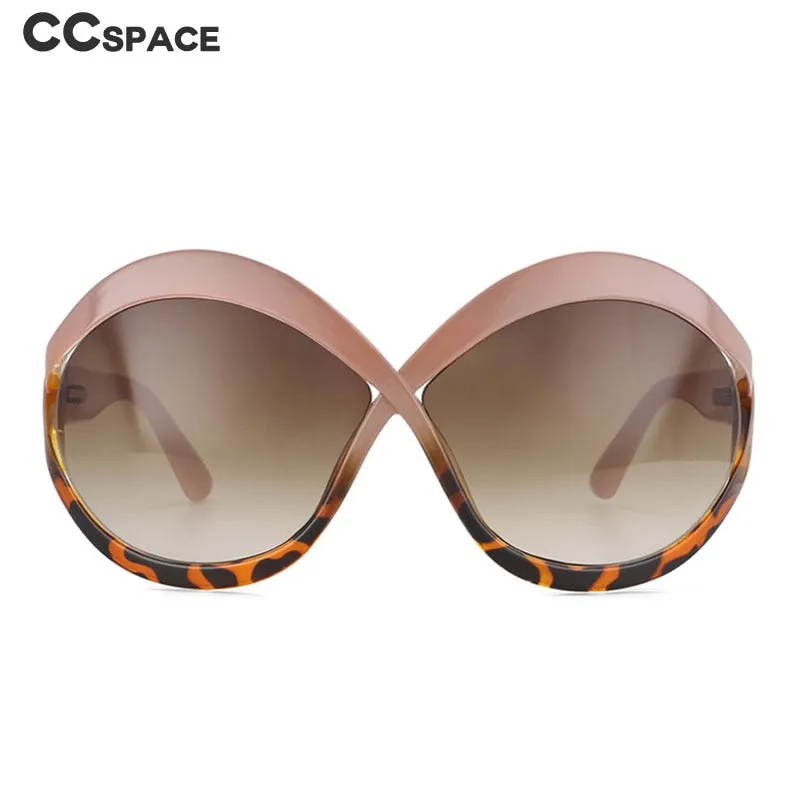 CCspace Women's Full Rim Oversized Oval Acetate Frame Sunglasses 53873