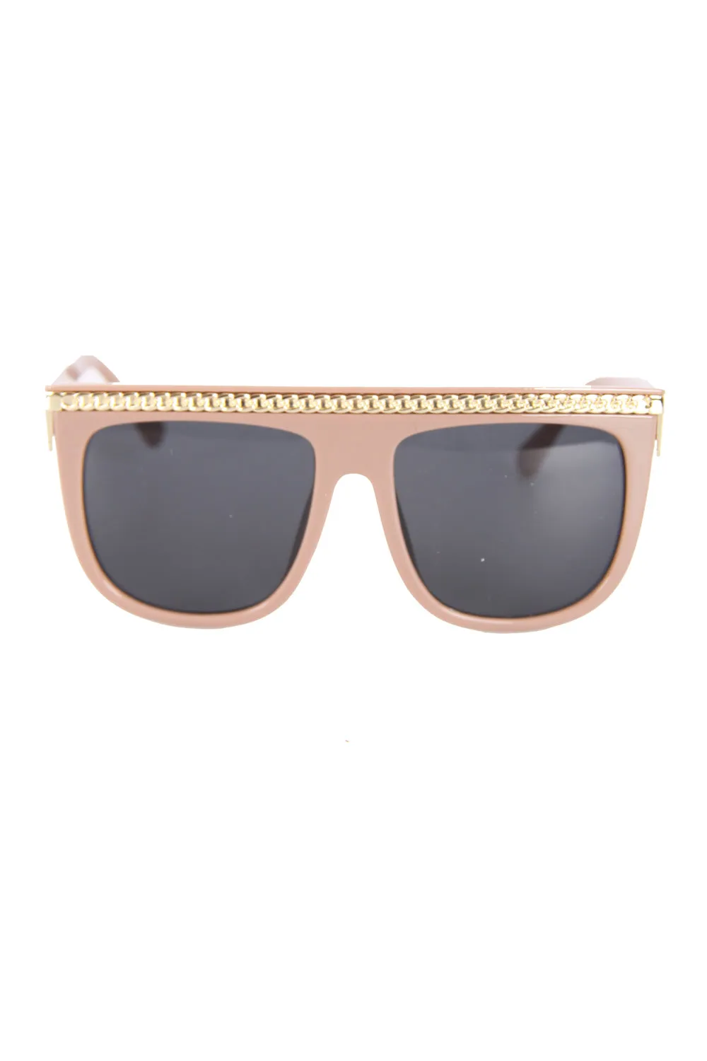 Chain Detail Square Flat Top Sunglasses