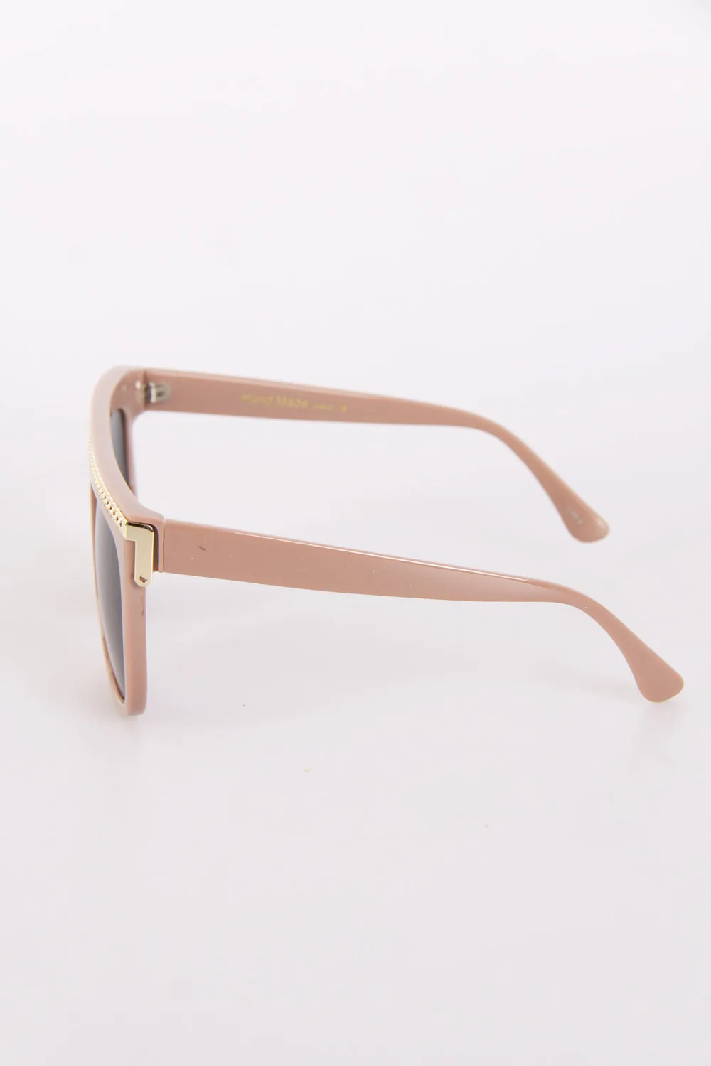 Chain Detail Square Flat Top Sunglasses