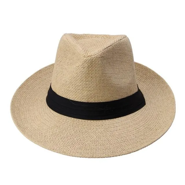 Classy Men Beige Straw Panama Hat