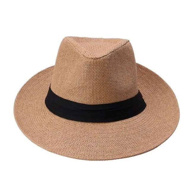 Classy Men Beige Straw Panama Hat