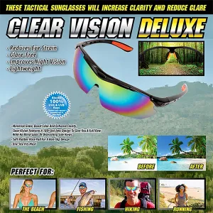 Clear Vision Deluxe Tactical Sunglasses - 2pk