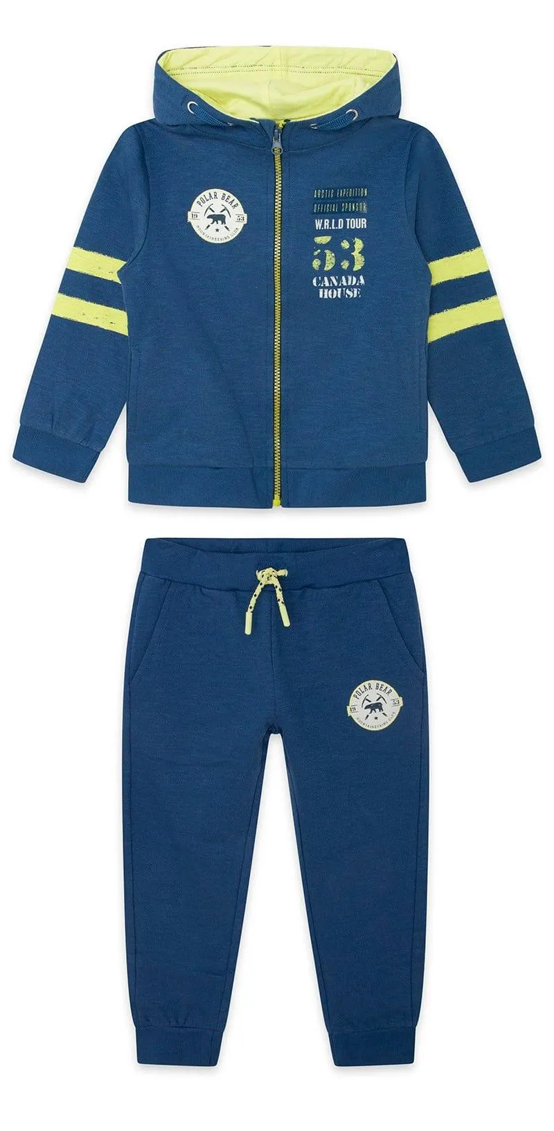 CLEARANCE SALE Canada House - Boys Navy & Lime Hoodie & Bottoms Set