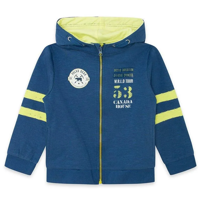 CLEARANCE SALE Canada House - Boys Navy & Lime Hoodie & Bottoms Set