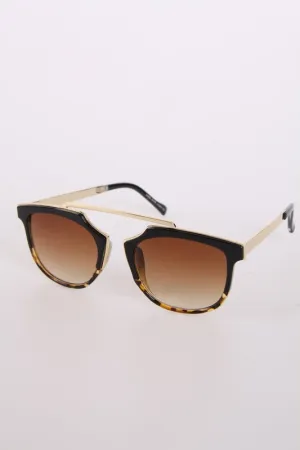 Double Brow Light Metal Frame Sunglasses