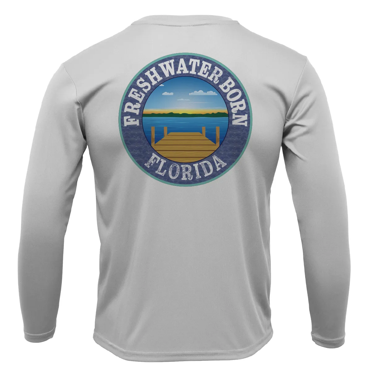 Florida Flag Freshwater Born Men's Long Sleeve UPF 50  Dry-Fit Shirt