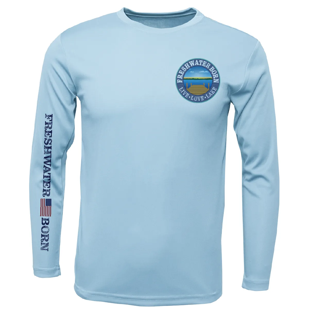 Freshwater Born "Live Love Lake" Kraken Men's Long Sleeve UPF 50  Dry-Fit Shirt