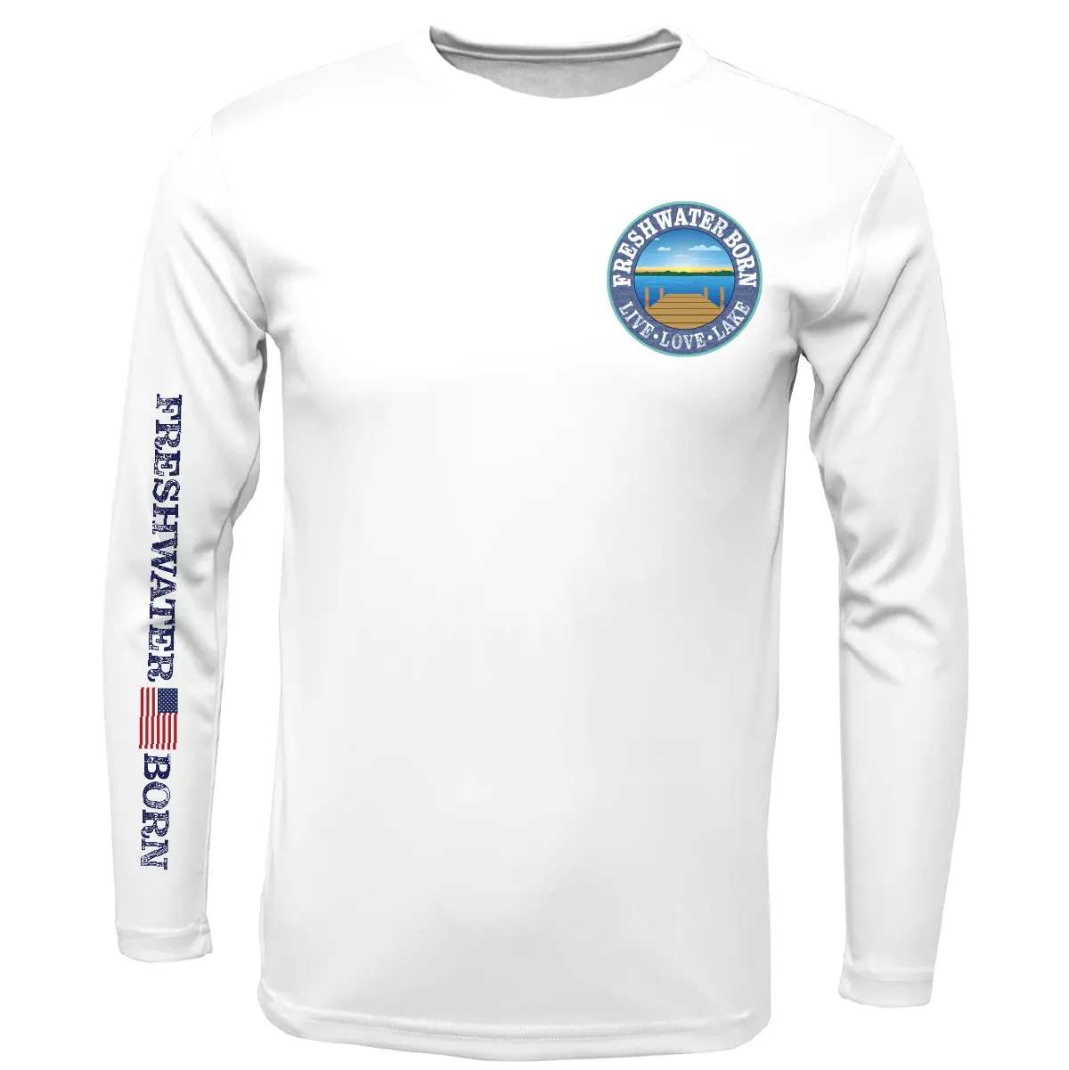 Freshwater Born "Live Love Lake" Kraken Men's Long Sleeve UPF 50  Dry-Fit Shirt