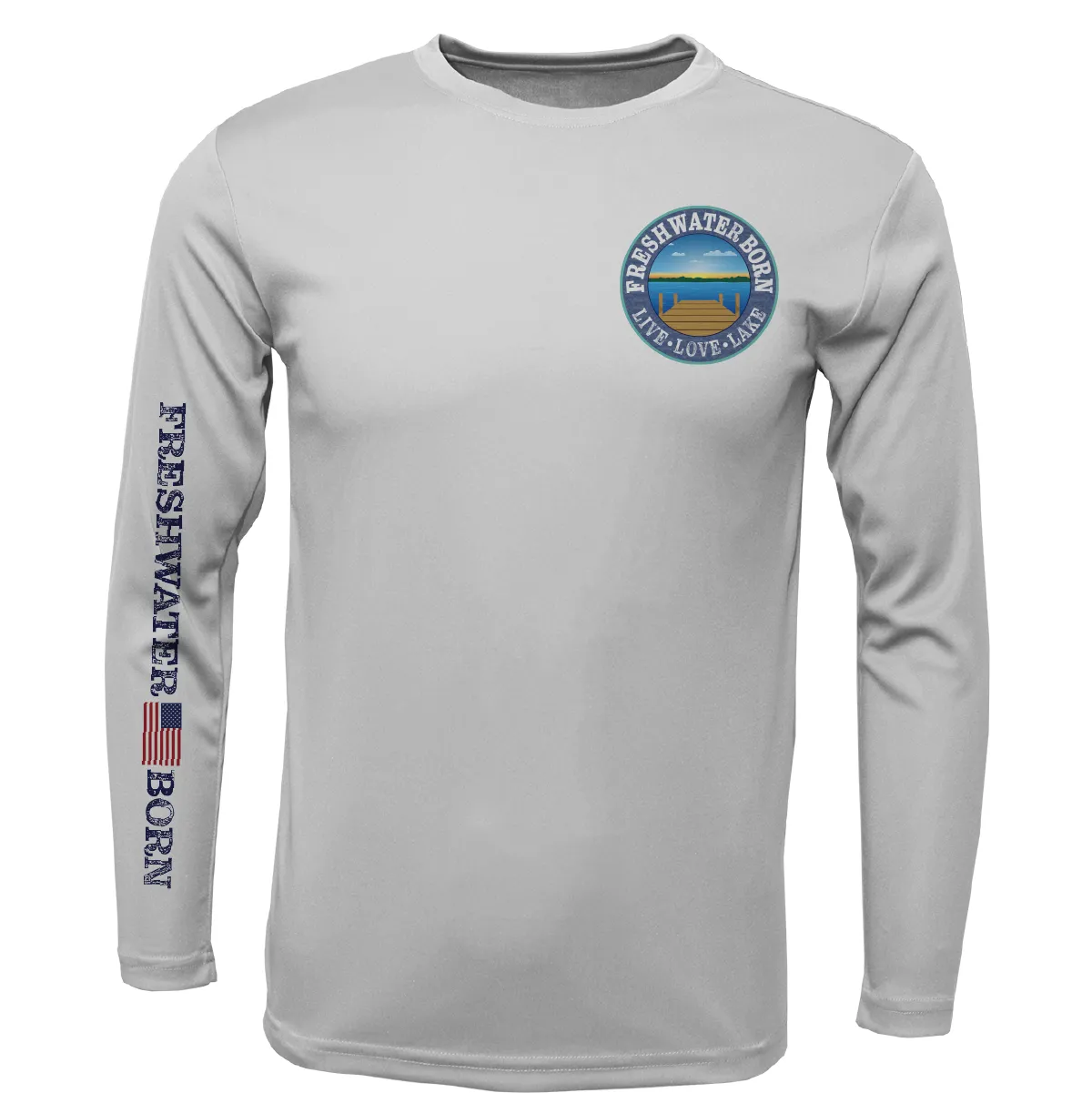 Freshwater Born "Live Love Lake" Kraken Men's Long Sleeve UPF 50  Dry-Fit Shirt