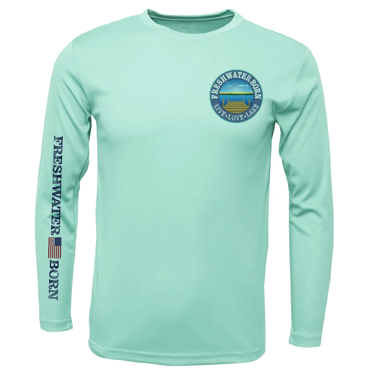 Freshwater Born "Live Love Lake" Kraken Men's Long Sleeve UPF 50  Dry-Fit Shirt