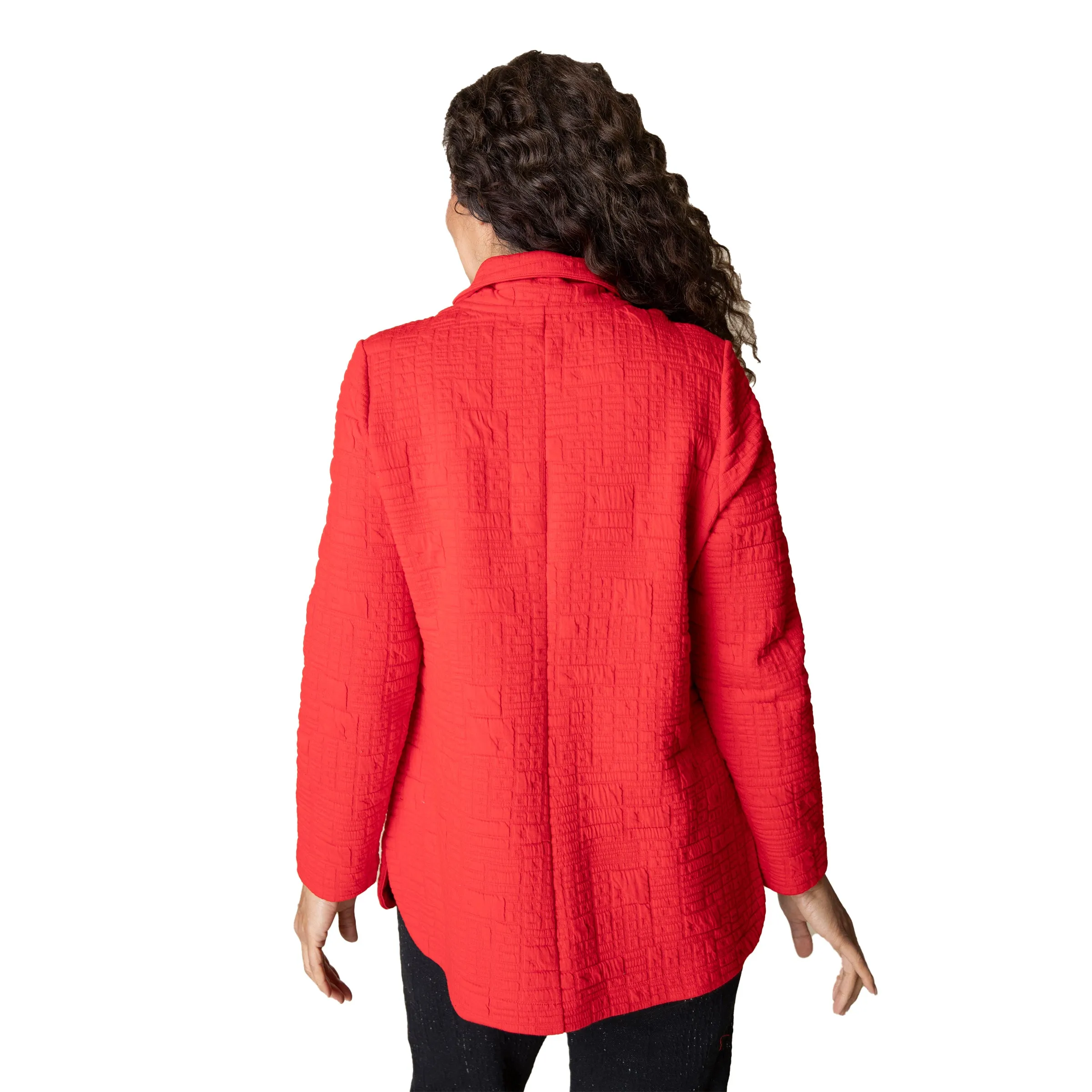 Habitat Box Quilt High Neck Jacket in Apple Red - 53315-APL