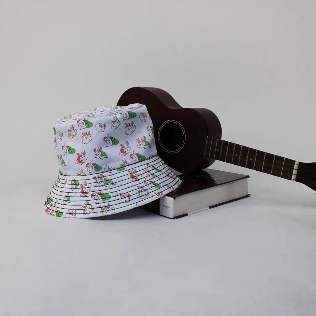 Holly Jolly Bunnies Bucket Hat