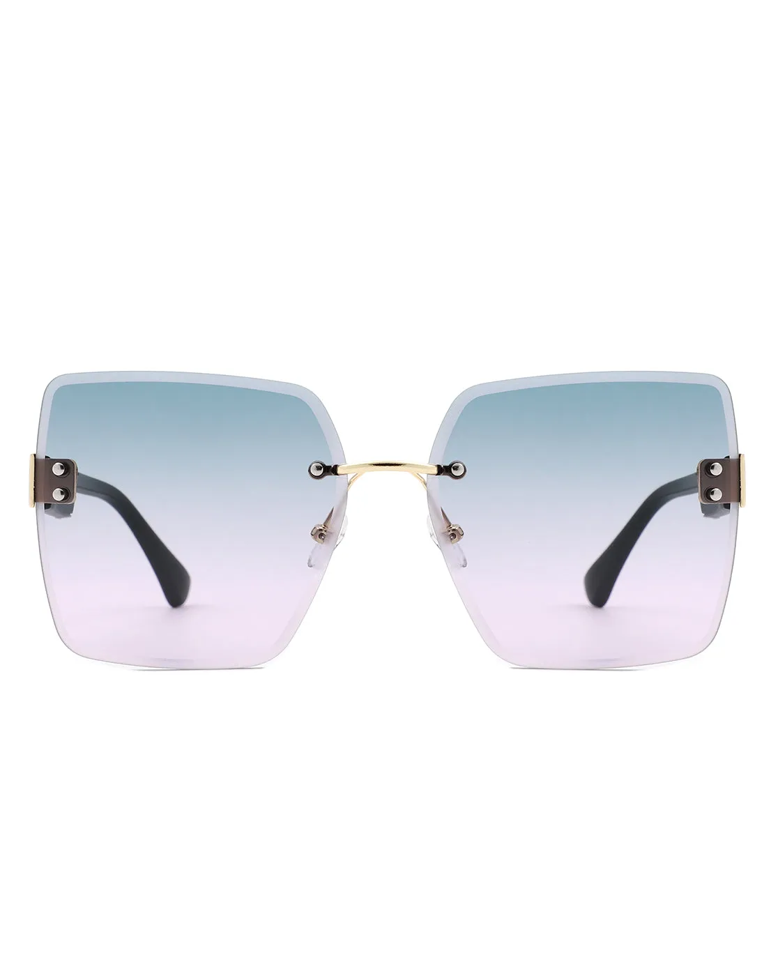 Kaelys - Women's Oversized Rimless Sunglasses