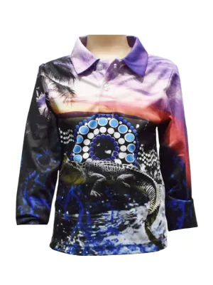 Kids Long Sleeve Fishing Shirts - Mackerel Sky