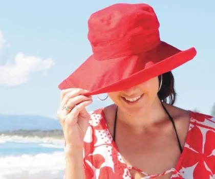 Kooringal Cotton Wide Brim Noosa - Red