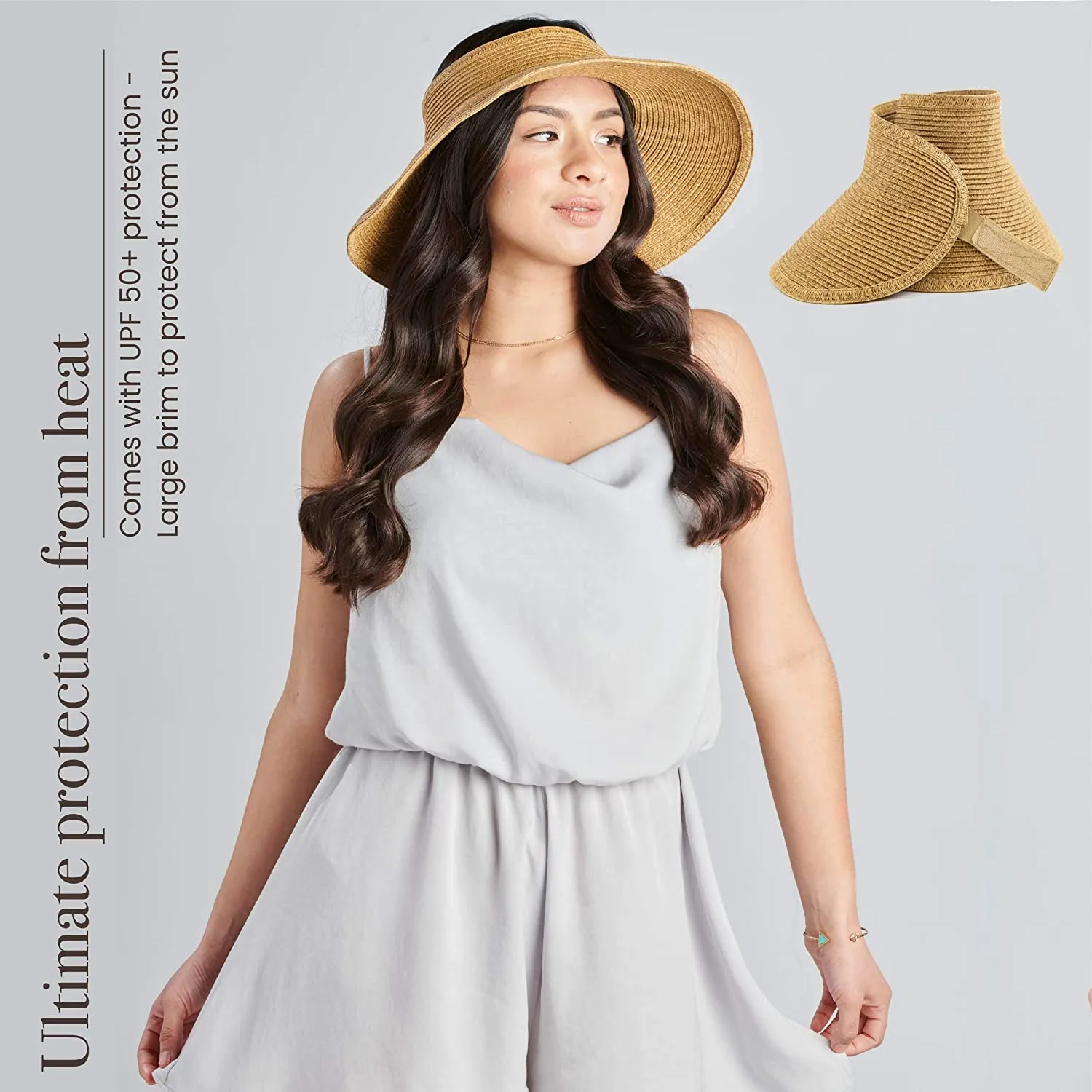 Livingston | Wide Brim Sun Hats For Women Straw Foldable Roll Up Sun Hats