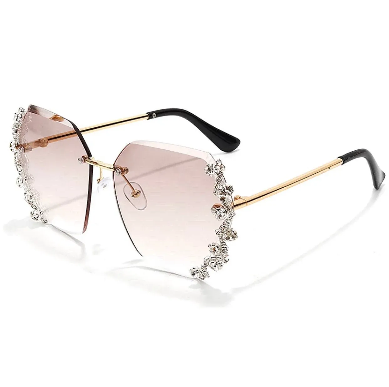 Luxury Rhinestone Rimless Sunglasses