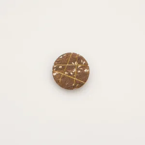 Medium Brown Stone Effect Button