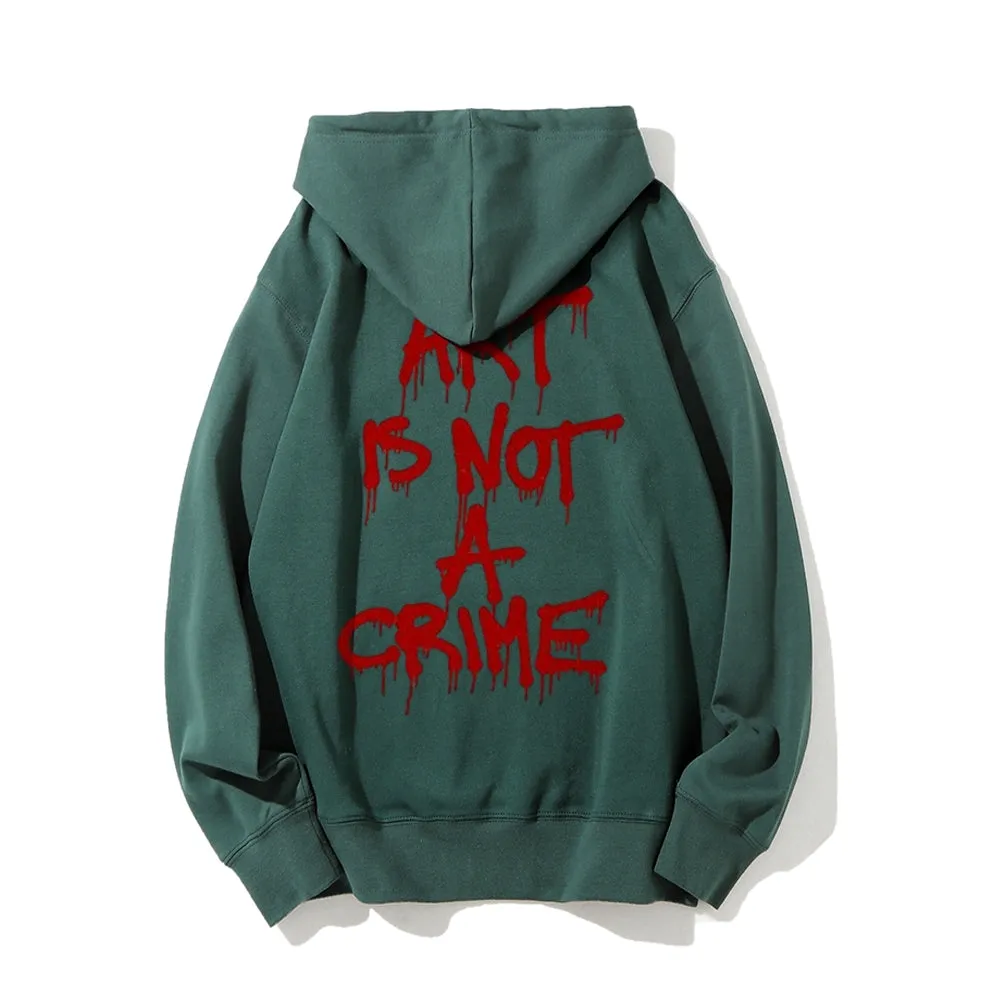 Mens ART IS NOT A CRIME Graphic Hoodies