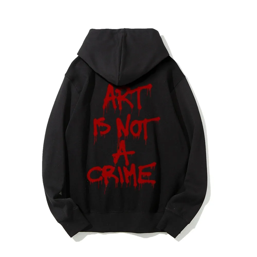 Mens ART IS NOT A CRIME Graphic Hoodies