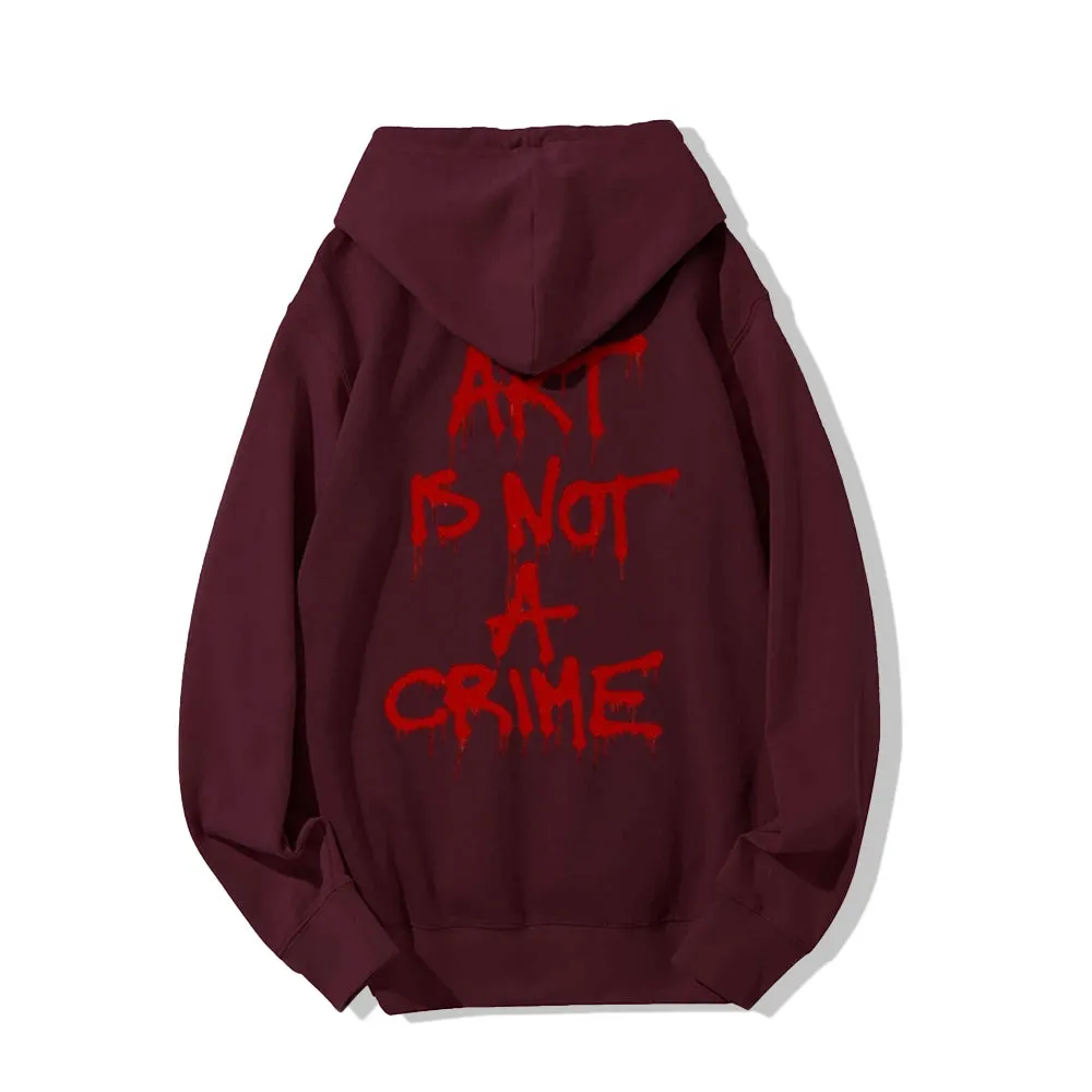 Mens ART IS NOT A CRIME Graphic Hoodies