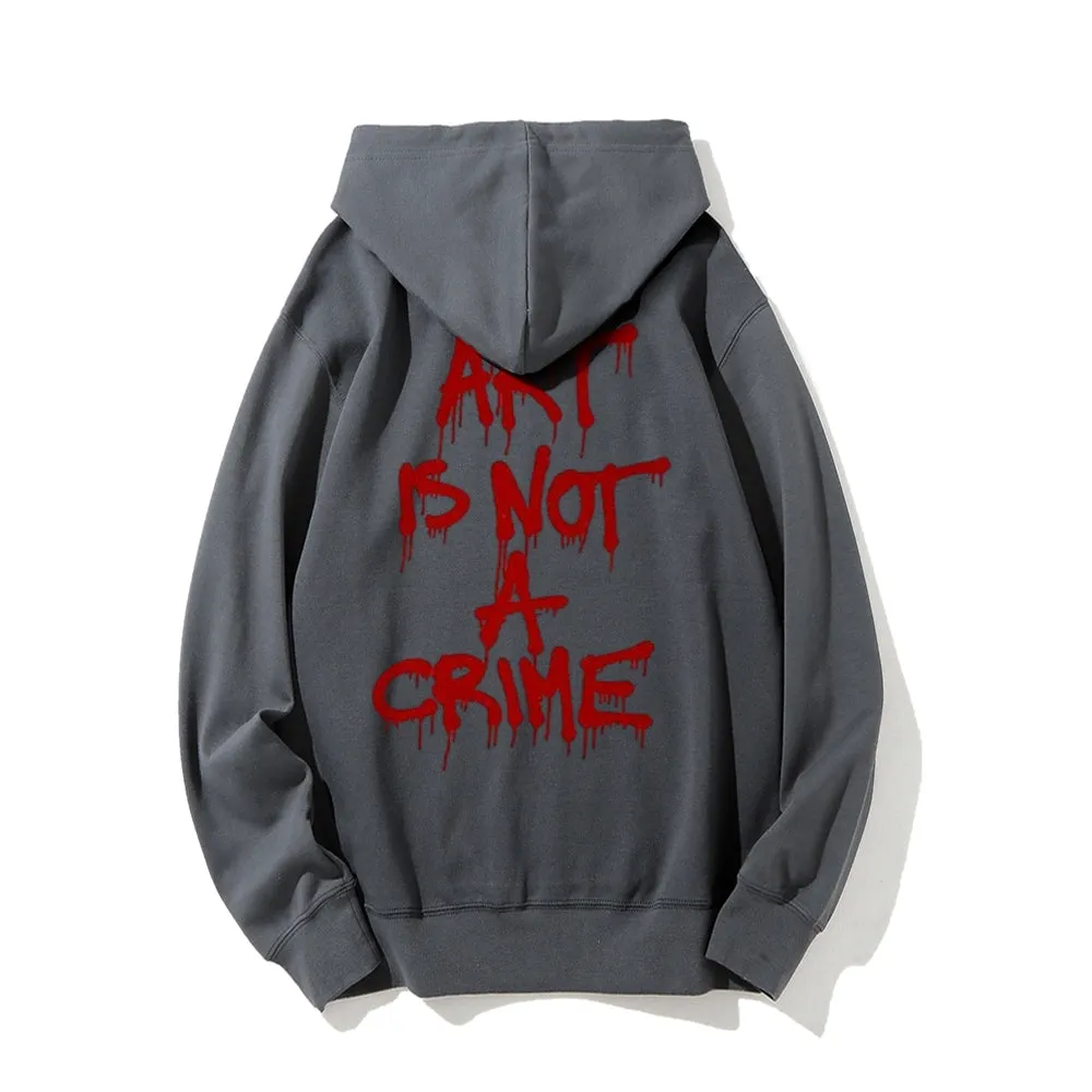 Mens ART IS NOT A CRIME Graphic Hoodies