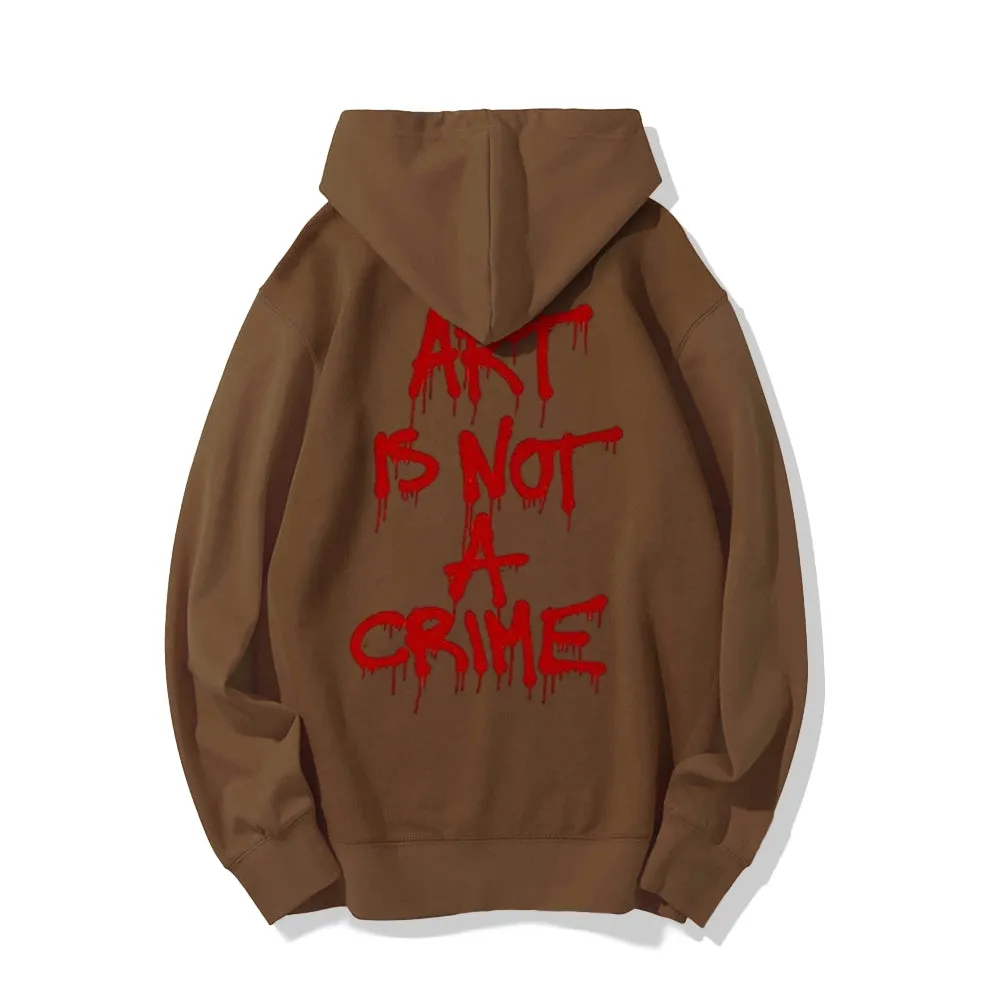 Mens ART IS NOT A CRIME Graphic Hoodies