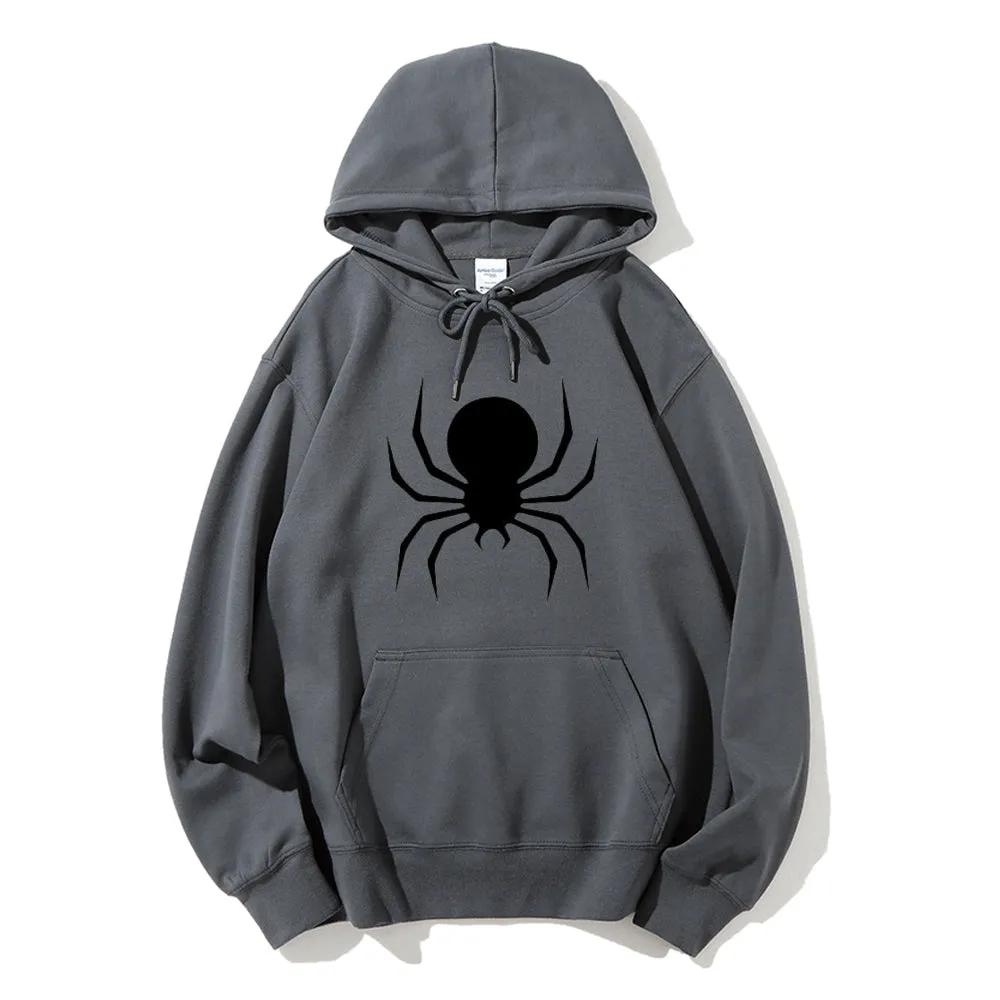 Mens Black Spider Graphic Hoodies