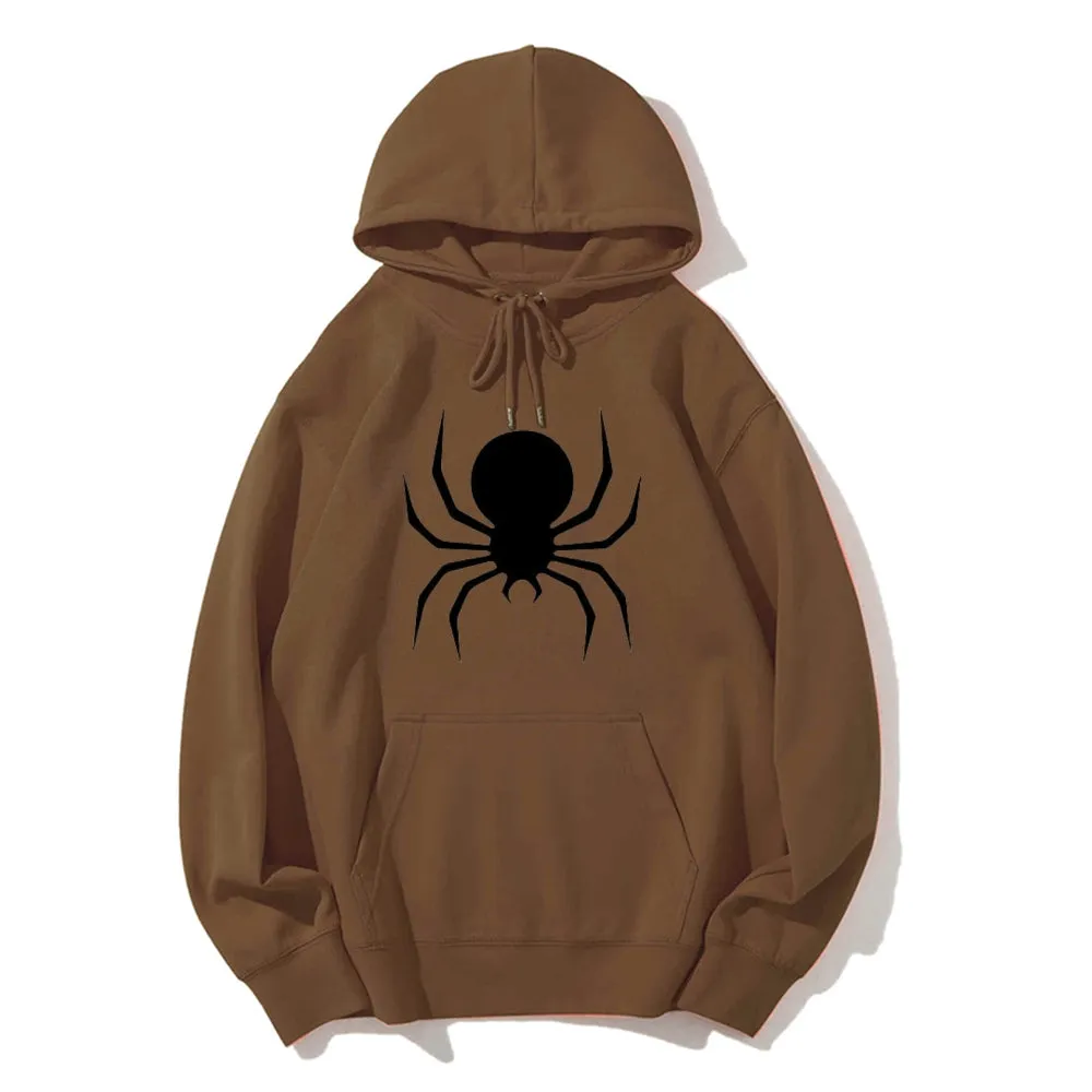 Mens Black Spider Graphic Hoodies