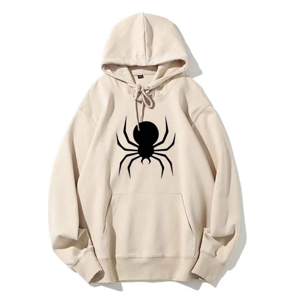 Mens Black Spider Graphic Hoodies