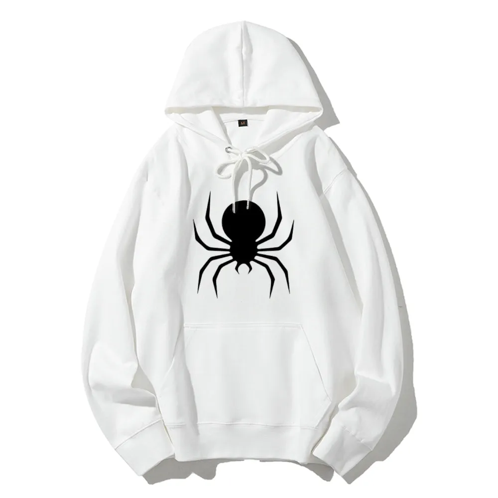 Mens Black Spider Graphic Hoodies