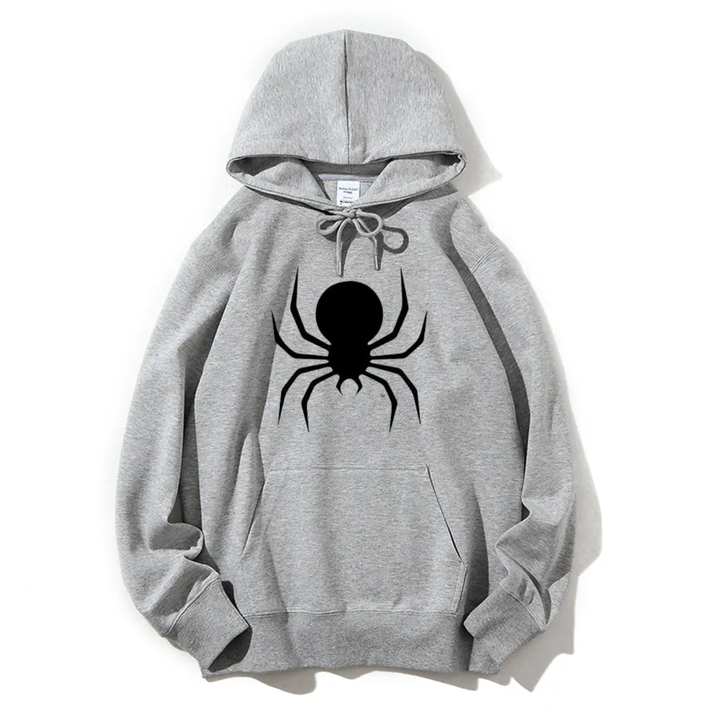 Mens Black Spider Graphic Hoodies