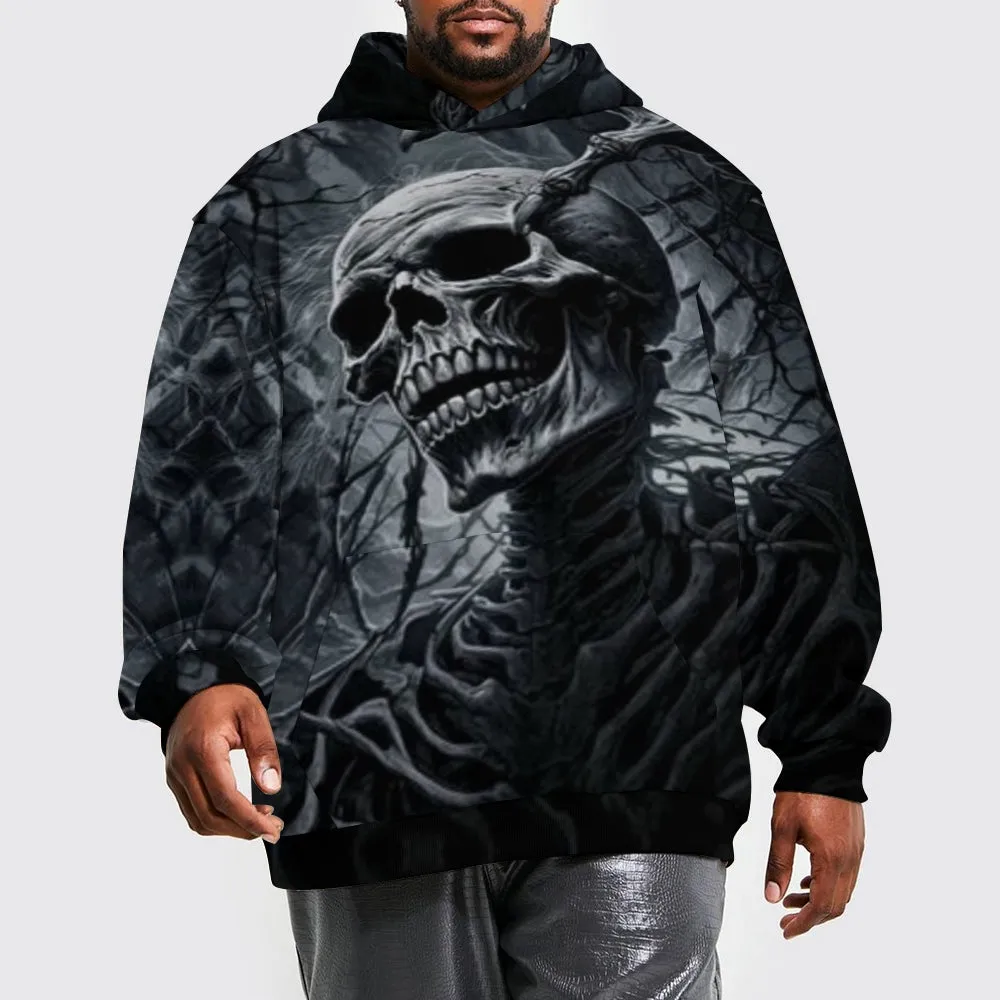 Mens Halloween Black Skull 3D Print Hoodies