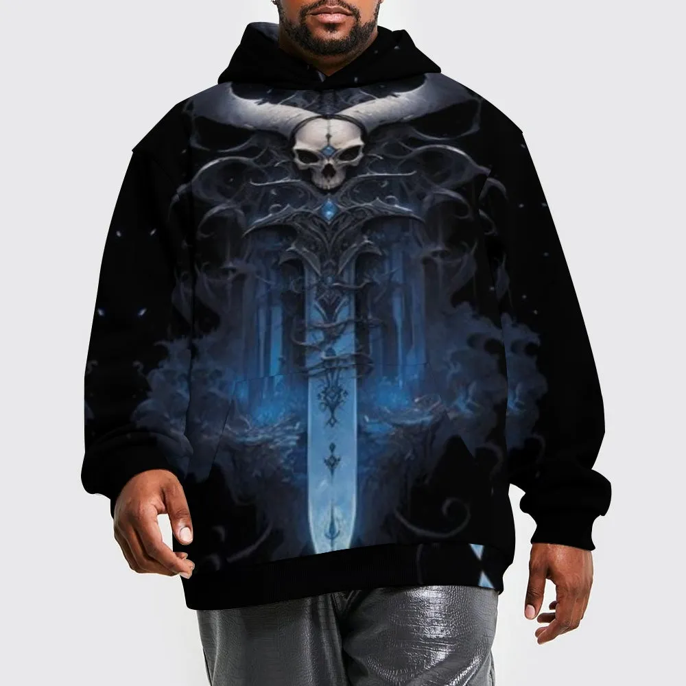 Mens Halloween Skull Sword 3D Print Hoodies