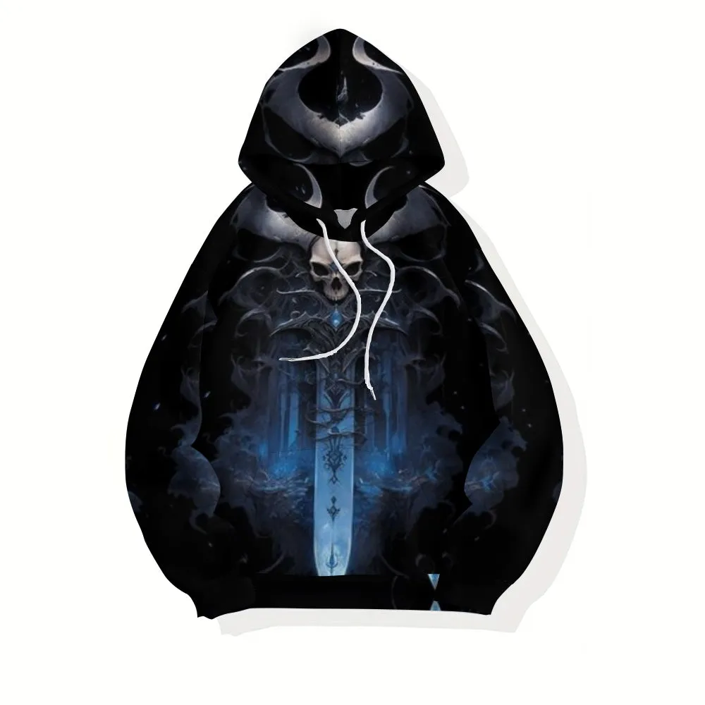 Mens Halloween Skull Sword 3D Print Hoodies