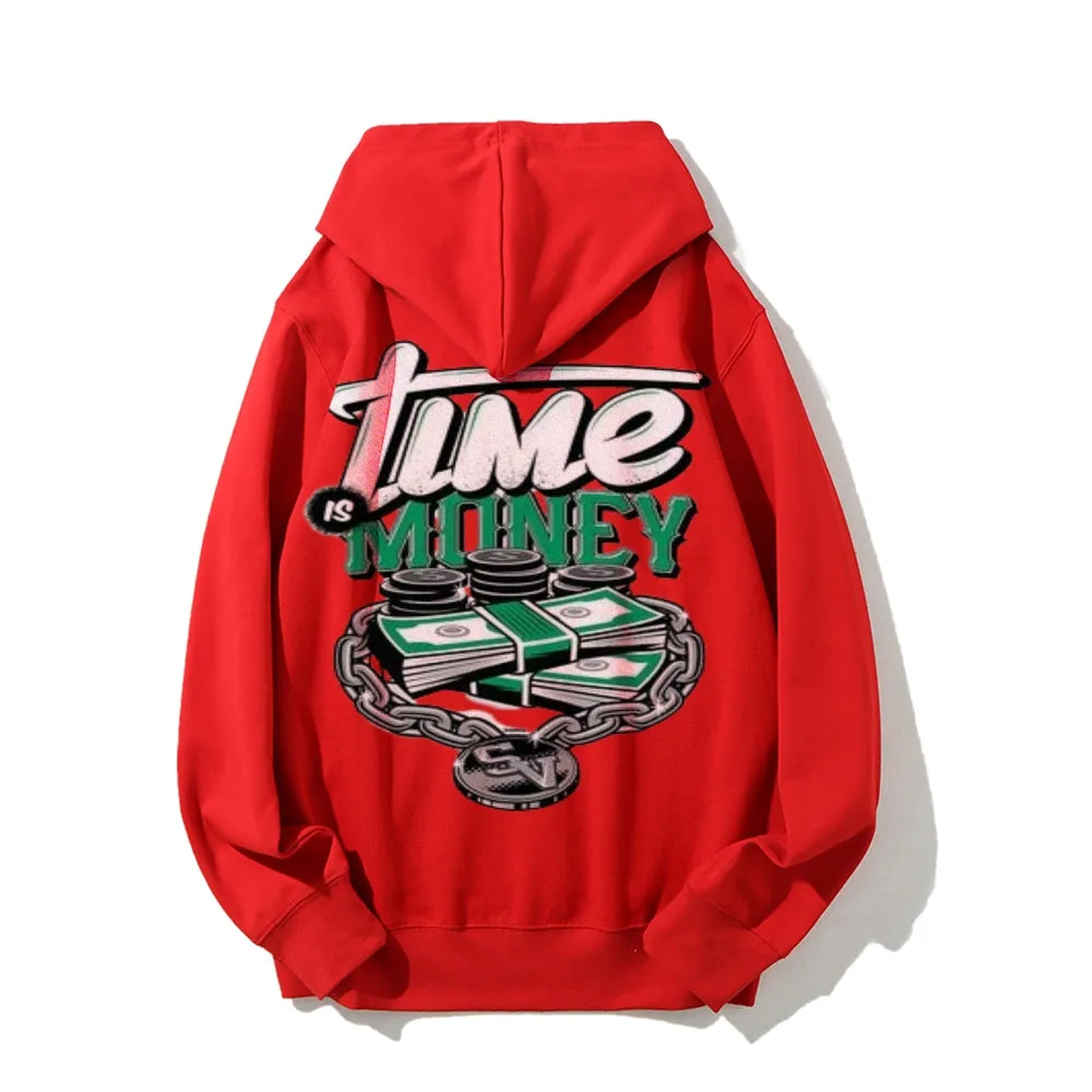 Mens TIME IS MONEY Graphic Hoodies