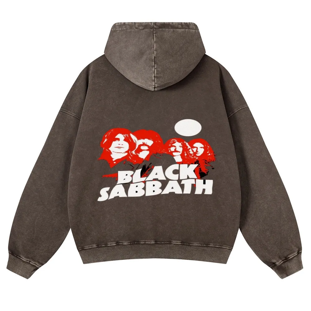 Mens Vintage Black Sabbath Rock Hoodies