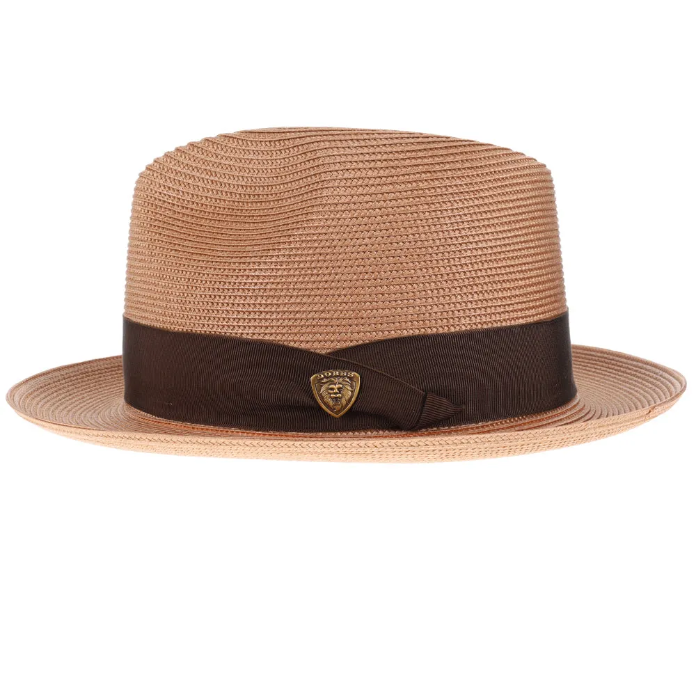 Navy Blue Straw Fedora Hat