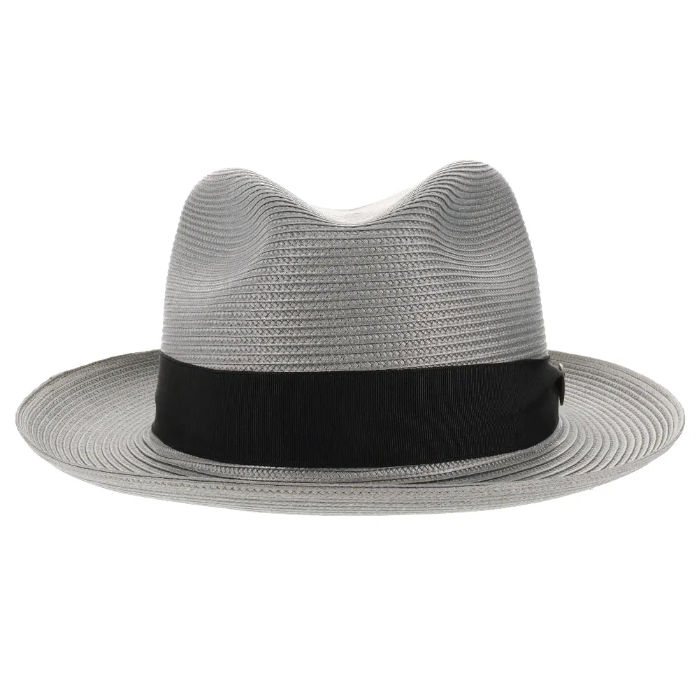 Navy Blue Straw Fedora Hat