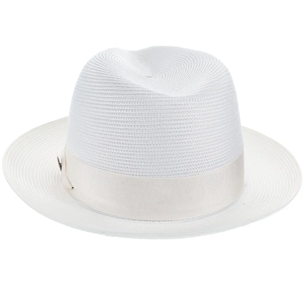 Navy Blue Straw Fedora Hat