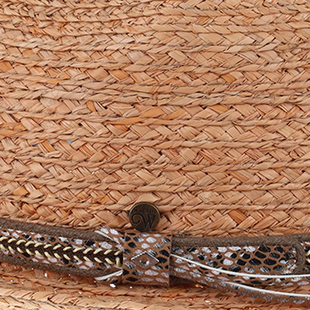 Paradise - Walrus Hats Natural Raffia Straw Fedora Hat w/ Braided Band