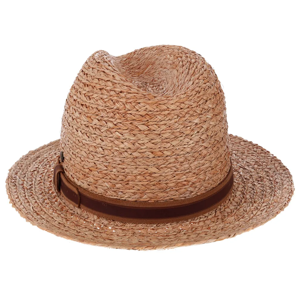 Paradise - Walrus Hats Natural Raffia Straw Fedora Hat w/ Braided Band