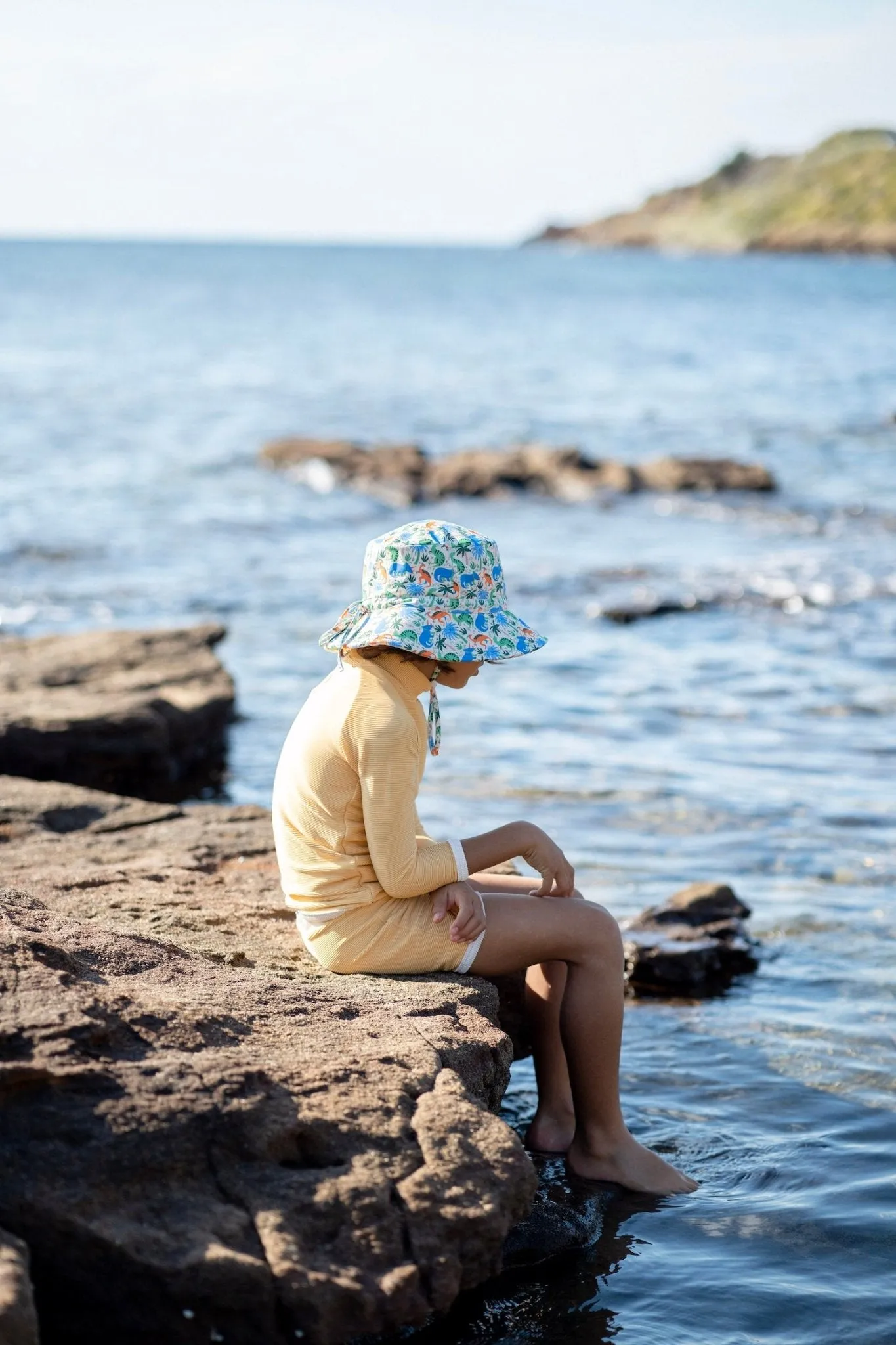 Prehistoric Wide Brim Swim Bucket Hat