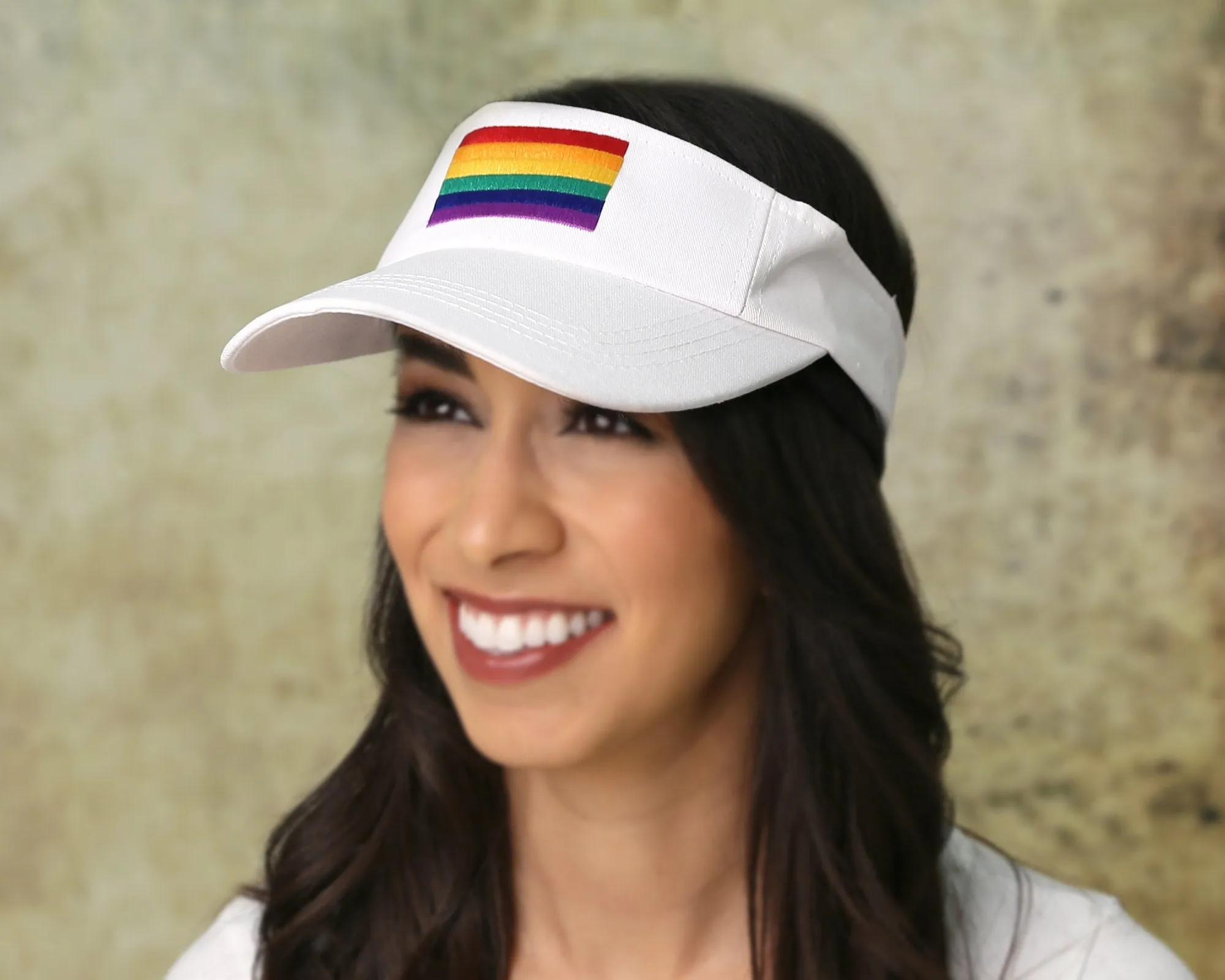 Rainbow Flag Visors in White