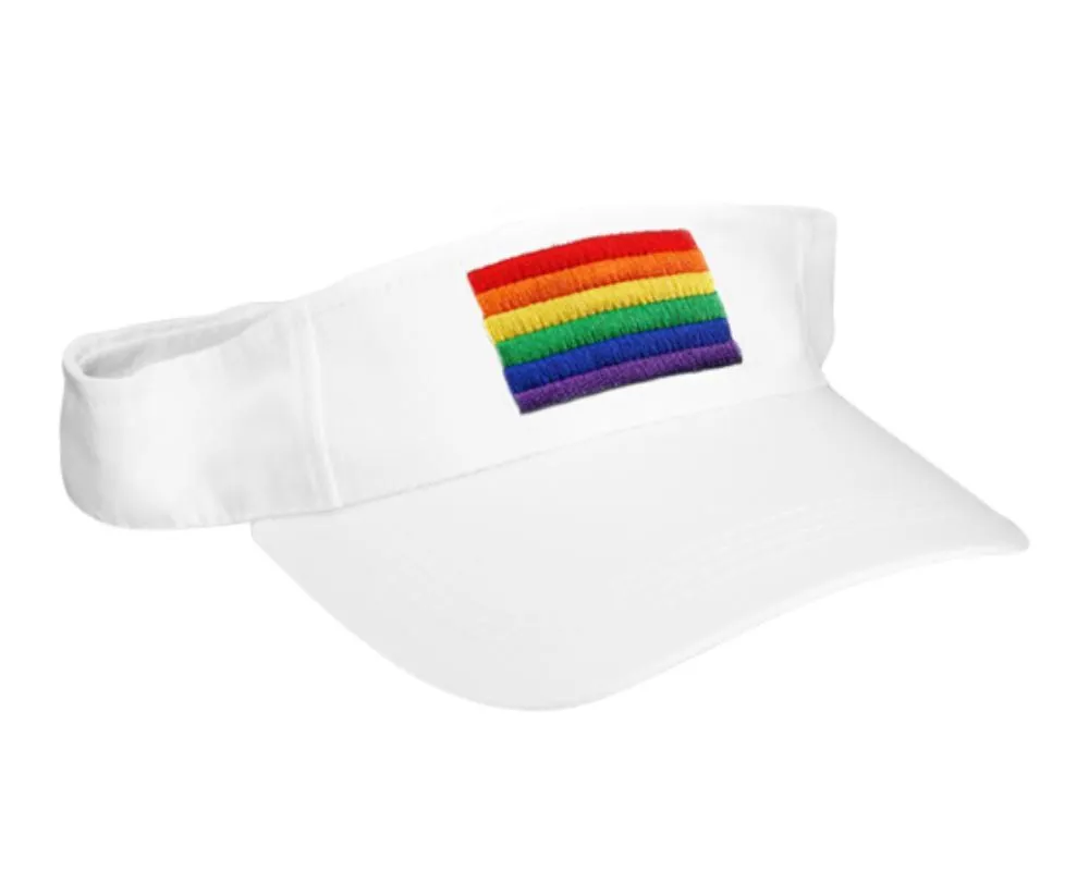 Rainbow Flag Visors in White