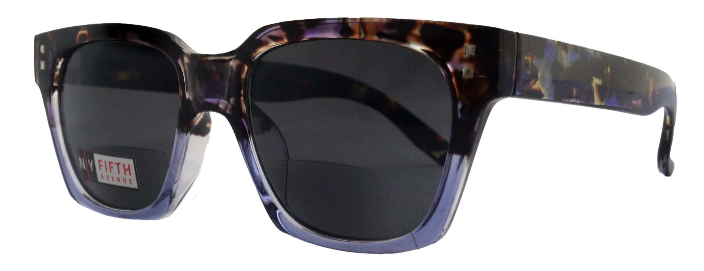 Ravello, High-End Line Bifocal (Clear On Top) Reading Sunglasses for Women OR Non-Bifocal Readers Sunglasses (Purple Tortoiseshell) NY Fifth Avenue