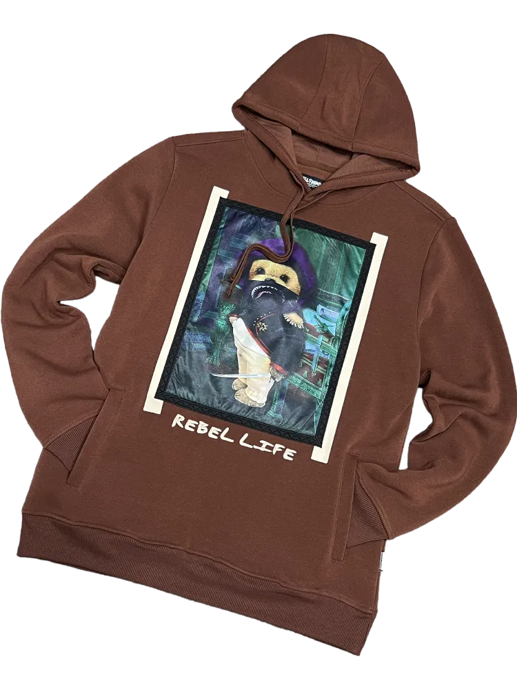 Rebel Minds Brown Men's Graphic Hoodies Heavy Blend Regular-Fit