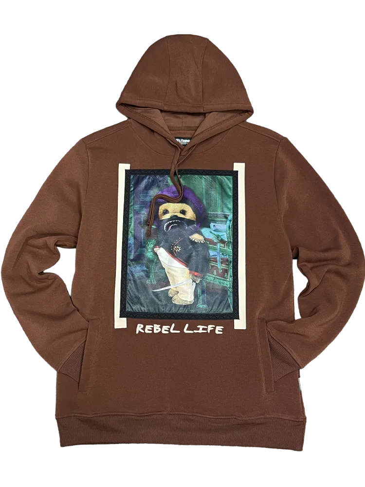 Rebel Minds Brown Men's Graphic Hoodies Heavy Blend Regular-Fit